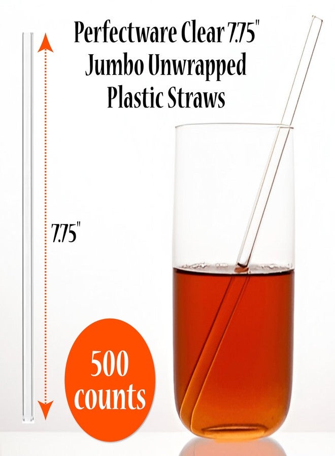 بيرفيكت وير قشات بلاستيكية شفافة جامبو غير مغلفة من بيرفكت وير - 500 قطعة، قشات شرب شفافة غير مغلفة، 7.75 بوصة (عبوة من 500 قطعة) - Image 2